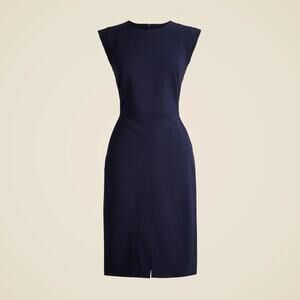 J.Crew Petite Resume Dress Italian Wool Blend Navy Blue Size 2 Petite NWOT